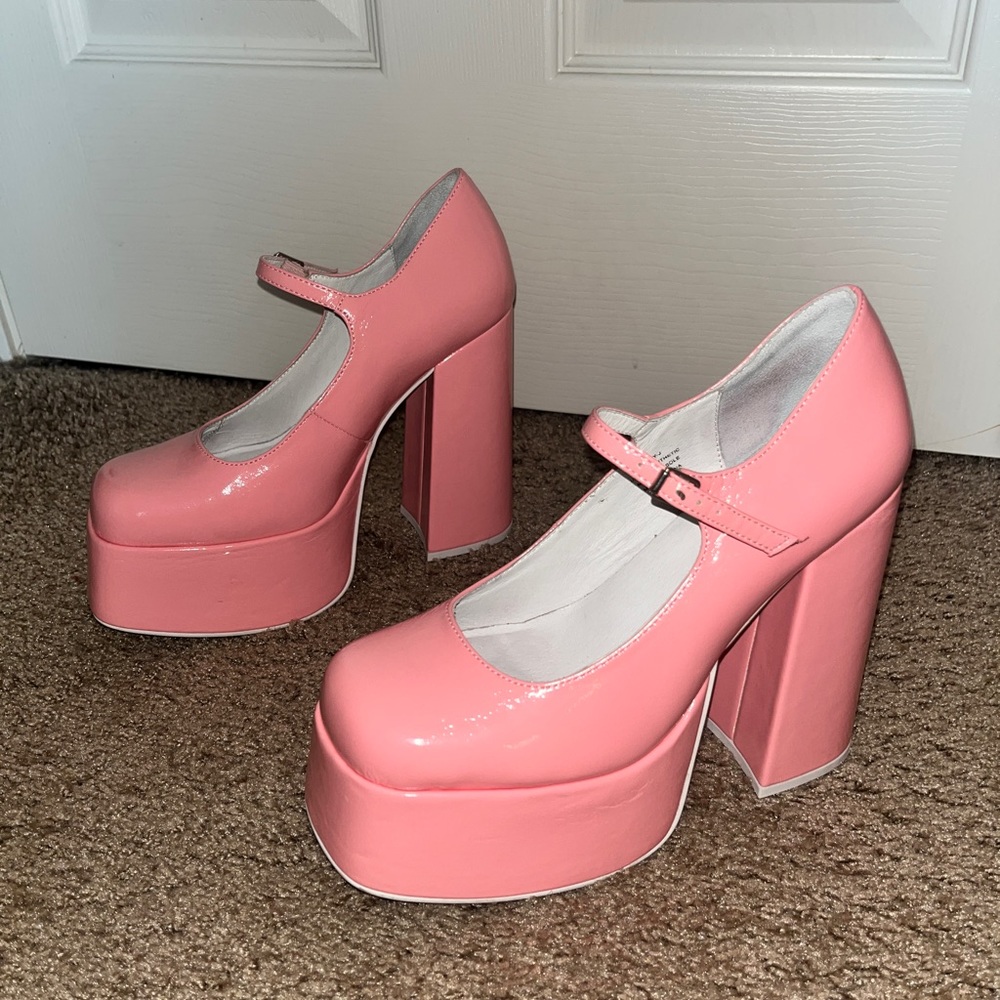 Jeffrey Campbell Pink Mary-J Platform Mary Jane Heels